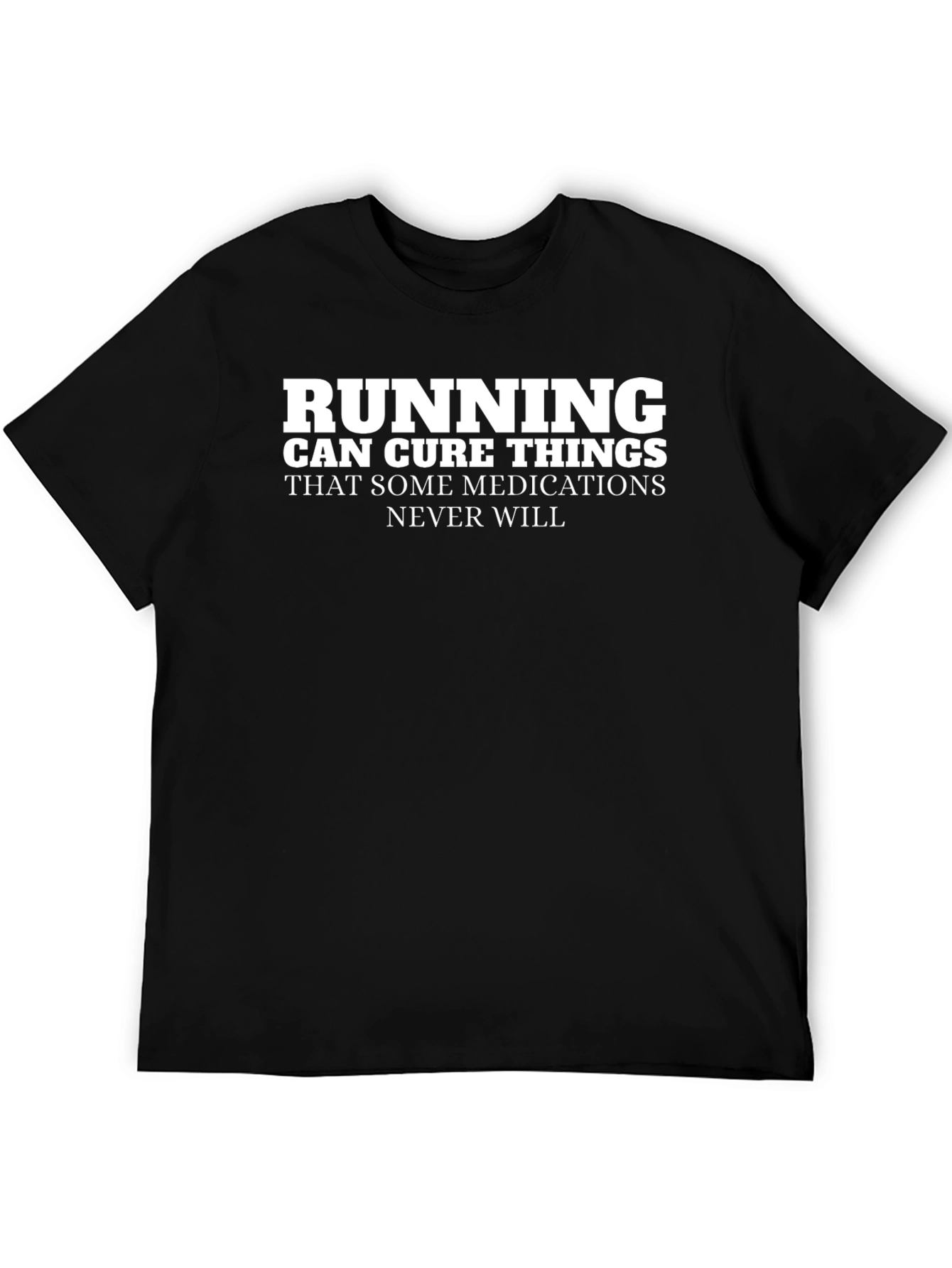 Running Cures Things Black Graphic T-Shirt